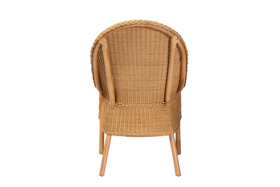 bali & pari Camelia Bohemian Light Honey Rattan Dining Chair FredCo