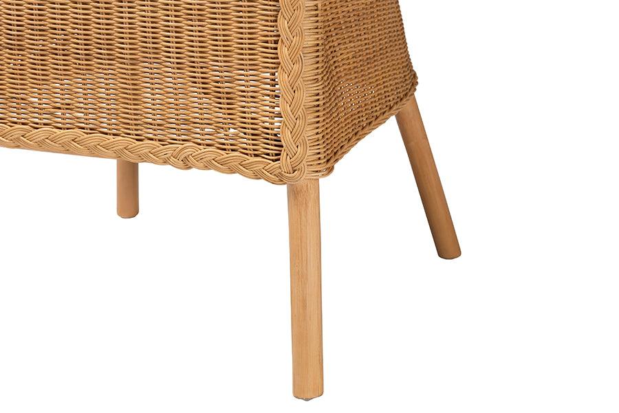 bali & pari Camelia Bohemian Light Honey Rattan Dining Chair FredCo