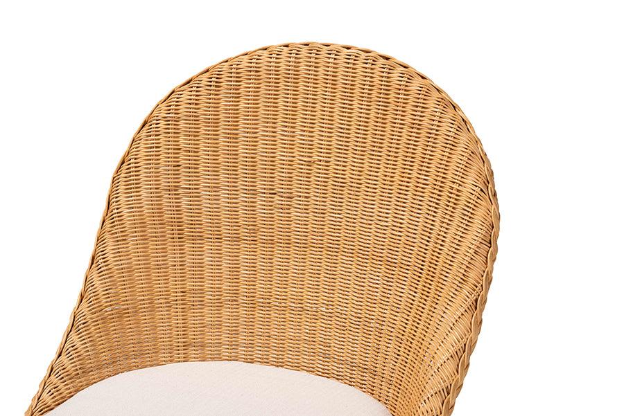 bali & pari Camelia Bohemian Light Honey Rattan Dining Chair FredCo