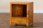 bali & pari Camira Modern and Contemporary Natural Light Mappa Burl Wood 1-Drawer Nightstand FredCo