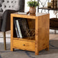 bali & pari Camira Modern and Contemporary Natural Light Mappa Burl Wood 1-Drawer Nightstand FredCo
