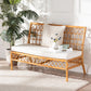 bali & pari Capella Modern Bohemian Honey Rattan Dining Bench FredCo