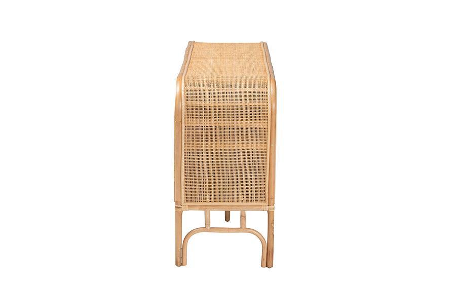bali & pari Carabella Bohemian Natural Rattan 2-Door Storage Cabinet FredCo