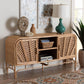 bali & pari Carabella Bohemian Natural Rattan 2-Door Storage Cabinet FredCo