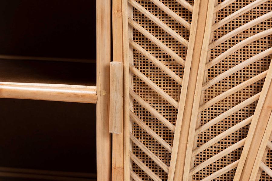 bali & pari Carabella Bohemian Natural Rattan 2-Door Storage Cabinet FredCo