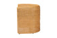 bali & pari Carina Natural Rattan Barrel Dining Chair - Handwoven Wicker Accent Chair with Curved Backrest and Removable Cushion, Coastal Boho Kitchen or Dining Room Seating FredCo