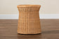 bali & pari Caroline Round Natural Rattan End Table - Handwoven Wicker Drum Shape Accent Table for Living Room or Sunroom, Light Honey FredCo