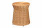 bali & pari Caroline Round Natural Rattan End Table - Handwoven Wicker Drum Shape Accent Table for Living Room or Sunroom, Light Honey FredCo
