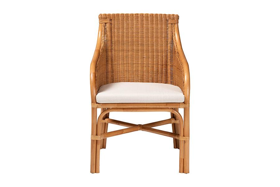 bali & pari Carolyn Bohemian Light Honey Rattan Arm Chair FredCo