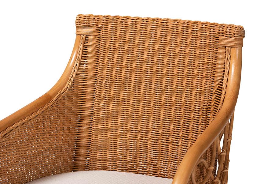 bali & pari Carolyn Bohemian Light Honey Rattan Arm Chair FredCo