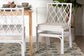 bali & pari Carwyn Bohemian White Rattan Dining Chair FredCo