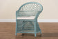 bali & pari Casilda Bohemian Light Blue Braided Rattan Arm Chair FredCo
