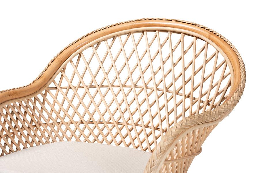 bali & pari Casilda Bohemian Natural Braided Rattan Arm Chair FredCo