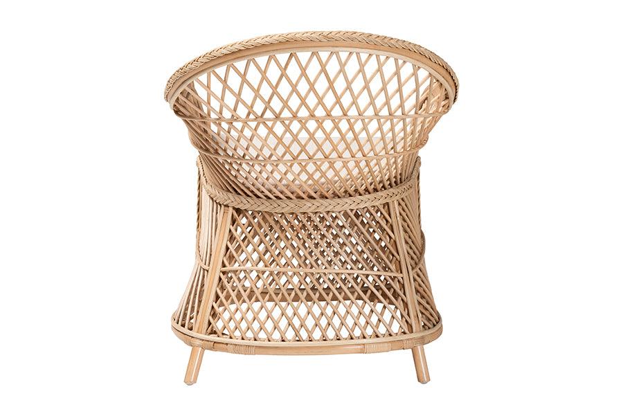 bali & pari Casilda Bohemian Natural Braided Rattan Arm Chair FredCo
