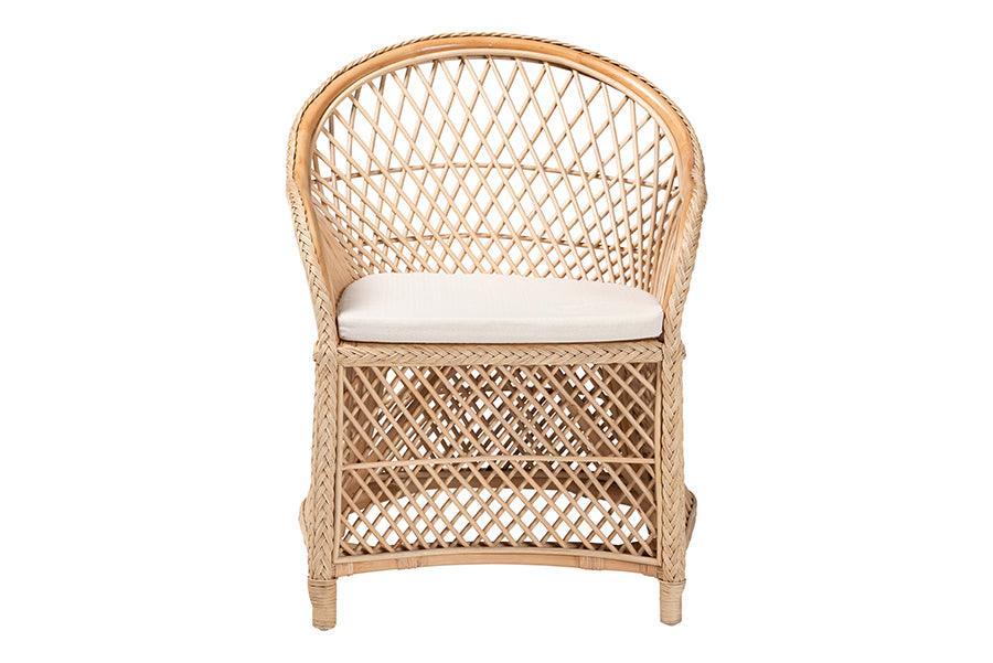 bali & pari Casilda Bohemian Natural Braided Rattan Arm Chair FredCo