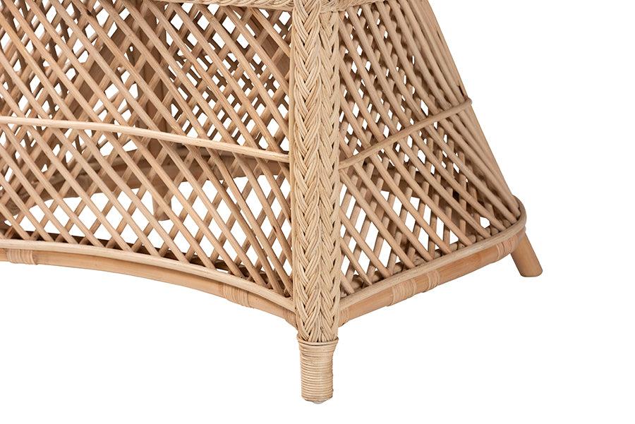 bali & pari Casilda Bohemian Natural Braided Rattan Arm Chair FredCo