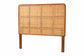 bali & pari Caspia Bohemian Natural Rattan and Mahogany Wood Queen Size Headboard FredCo