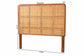 bali & pari Caspia Bohemian Natural Rattan and Mahogany Wood Queen Size Headboard FredCo
