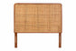 bali & pari Caspia Bohemian Natural Rattan and Mahogany Wood Queen Size Headboard FredCo