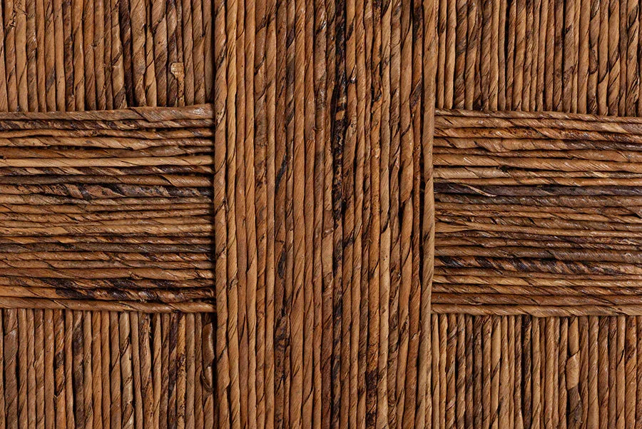 bali & pari Chabela Seagrass Counter Stool Set of 2 - Solid Mango Wood Frame with Woven Seat and Backrest, Rustic Boho Style Dining or Kitchen Island Seating, Brown FredCo