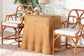 Bali & Pari Chica Scalloped Natural Rattan Console Table with Drawer – Handwoven Coastal Entryway or Living Room Accent FredCo