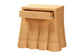 Bali & Pari Chica Scalloped Natural Rattan Console Table with Drawer – Handwoven Coastal Entryway or Living Room Accent FredCo