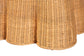 Bali & Pari Chica Scalloped Natural Rattan Console Table with Drawer – Handwoven Coastal Entryway or Living Room Accent FredCo