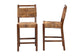 bali & pari Cordoba Bohemian Natural Seagrass and Mahogany Wood 2-Piece Counter Stool Set FredCo