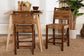 bali & pari Cordoba Bohemian Natural Seagrass and Mahogany Wood 2-Piece Counter Stool Set FredCo