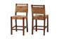 bali & pari Cordoba Bohemian Natural Seagrass and Mahogany Wood 2-Piece Counter Stool Set FredCo