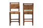 bali & pari Cordoba Bohemian Natural Seagrass and Mahogany Wood 2-Piece Counter Stool Set FredCo