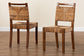 bali & pari Cordoba Bohemian Natural Seagrass and Mahogany Wood 2-Piece Dining Chair FredCo