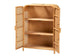 bali & pari Curacao Modern Bohemian Light Honey Rattan 2-Door Storage Cabinet FredCo