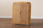 bali & pari Curacao Modern Bohemian Light Honey Rattan 2-Door Storage Cabinet FredCo