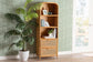 bali & pari Curacao Modern Bohemian Light Honey Rattan 2-Drawer Bookcase FredCo