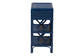 bali & pari Daina Natural Rattan Nightstand with Drawer and Open Shelves- Coastal Bedside Table with Geometric Design, Blue FredCo