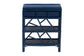 bali & pari Daina Natural Rattan Nightstand with Drawer and Open Shelves- Coastal Bedside Table with Geometric Design, Blue FredCo