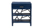 bali & pari Daina Natural Rattan Nightstand with Drawer and Open Shelves- Coastal Bedside Table with Geometric Design, Blue FredCo