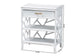 bali & pari Daina Natural Rattan Nightstand with Drawer and Open Shelves- Coastal Bedside Table with Geometric Design, White FredCo