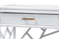 bali & pari Daina Natural Rattan Nightstand with Drawer and Open Shelves- Coastal Bedside Table with Geometric Design, White FredCo