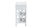 bali & pari Daina Natural Rattan Nightstand with Drawer and Open Shelves- Coastal Bedside Table with Geometric Design, White FredCo