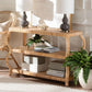 bali & pari Dalida Bohemian Natural Rattan 3-Tier Console Table FredCo