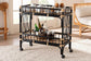 bali & pari Dalinda Modern Bohemian Two-Tone Black and Natural Brown Rattan 2-Tier Kitchen Cart FredCo