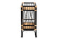 bali & pari Dalinda Modern Bohemian Two-Tone Black and Natural Brown Rattan 2-Tier Kitchen Cart FredCo
