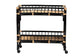 bali & pari Dalinda Modern Bohemian Two-Tone Black and Natural Brown Rattan 2-Tier Kitchen Cart FredCo