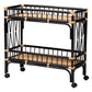 bali & pari Dalinda Modern Bohemian Two-Tone Black and Natural Brown Rattan 2-Tier Kitchen Cart FredCo