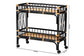 bali & pari Dalinda Modern Bohemian Two-Tone Black and Natural Brown Rattan 2-Tier Kitchen Cart FredCo