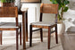 bali & pari Dameka Bohemian Light Honey Rattan and Dark Brown Wood Dining Chair FredCo