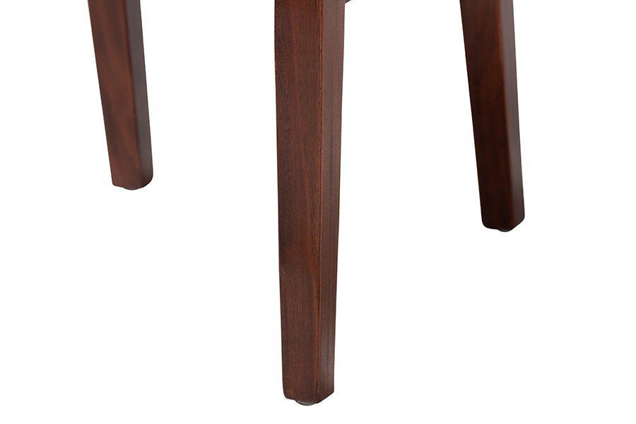 bali & pari Dameka Bohemian Light Honey Rattan and Dark Brown Wood Dining Chair FredCo