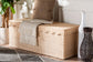 bali & pari Damita Scallop Natural Rattan Chest with Lift-top Lid - Coastal Boho Style Storage Bench for Bedroom, Entryway, or Living Room Organization FredCo